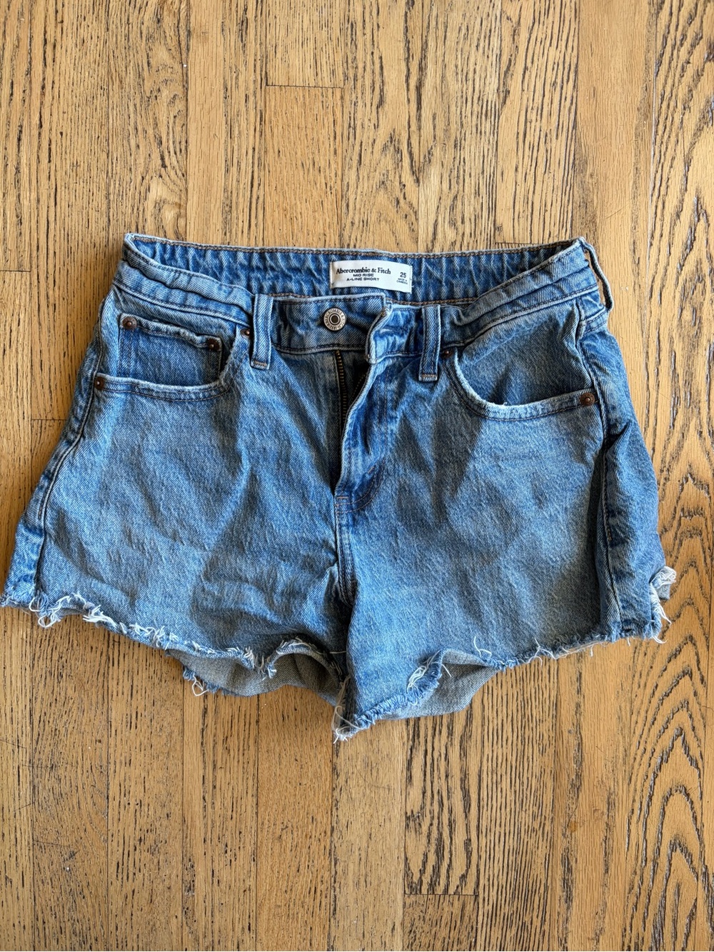 Abercrombie & Fitch Light Blue Distressed Denim Cutoff Shorts